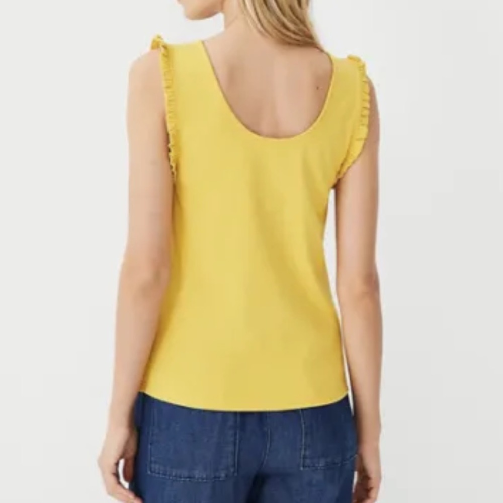White Ruffle Trim Tank - Picture 3 of 3
